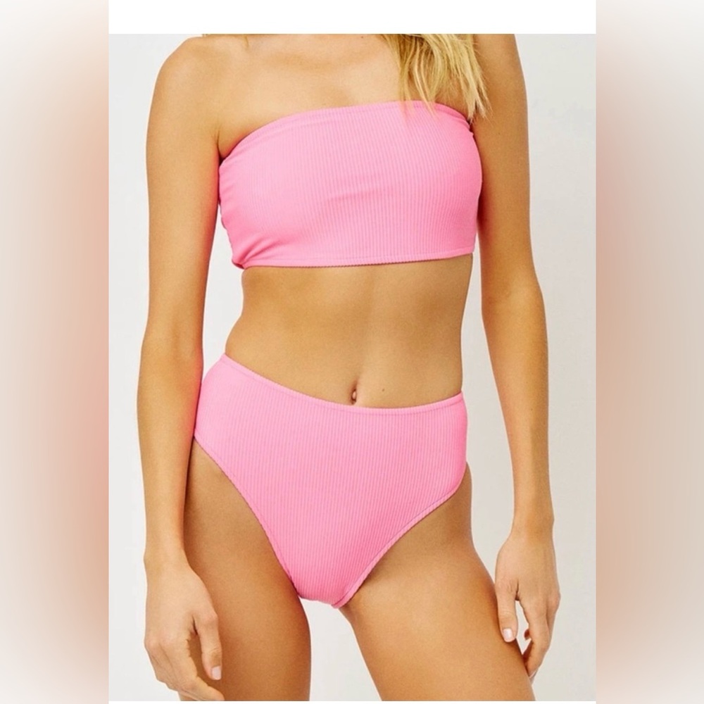 Frankie's Bikinis Jenna Neon Pink Bandeau Set